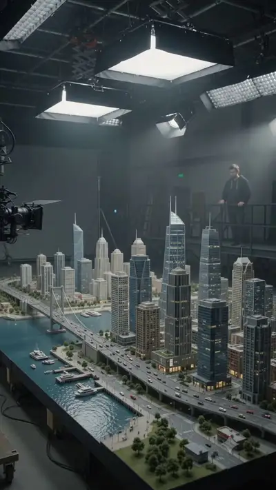 Cinematic Miniature Coastal Megacity VFX Disaster Scene