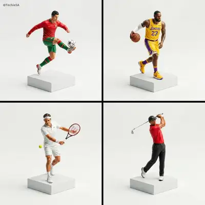 Miniature isometric figurine of a sports icon