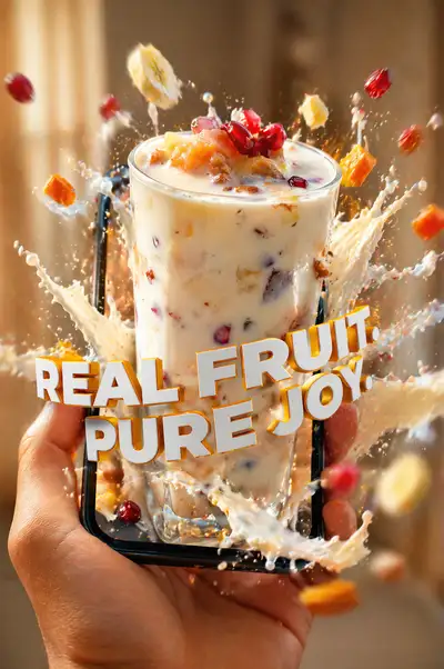 Product bursting out of phone screen AR-style ad template (JSON)