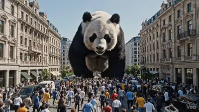 Giant Panda's City Rampage - Veo 3.1 Video Prompt