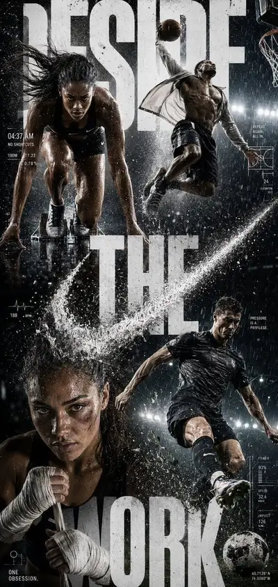 Sportswear Campaign Poster Featuring Four Athletes