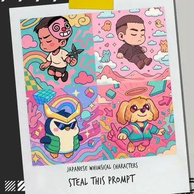 Prompt de transformação de foto de perfil em pop art japonesa