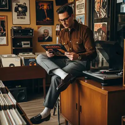 Vintage Record Store Portrait