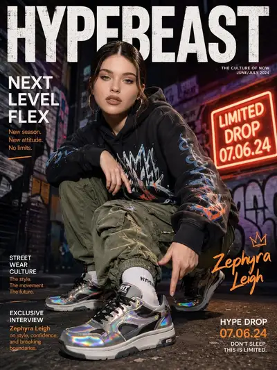Hypebeast Streetwear Magazine Cover Portrait