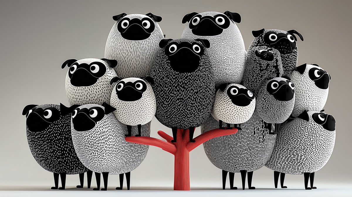 Tree of Pugs AI Art Generation with Style Reference