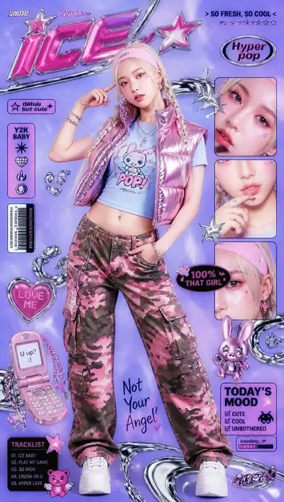 Affiche de couverture de magazine hyperpop Y2K, GPT Image 2