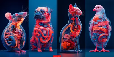 Transparent Circuit Cat Midjourney Prompt