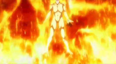 Man Made of Fire Walking on Lake of Fire