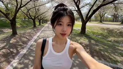 Kirschblüten-Selfie-Vlog mit realistischem Handykamera-Gefühl