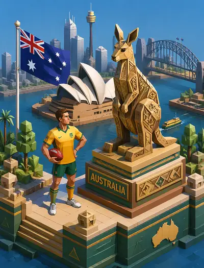 Australia isometric team mascot illustration