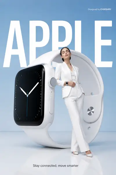 Apple smartwatch minimalist editorial ad concept