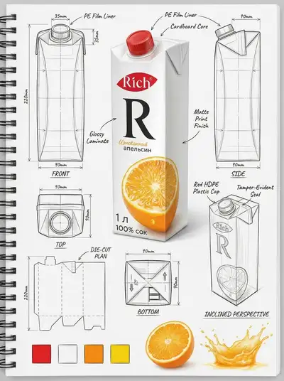 Professional Packaging Design Illustration Sheet