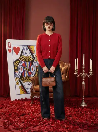 Alice in Wonderland themed fashion editorial with rose petal floor