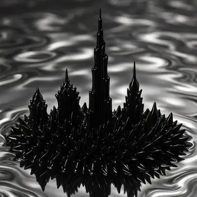 Ferrofluid Shape Manipulation Photo Prompt