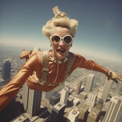 Vintage Kodachrome Skydive Over Minneapolis