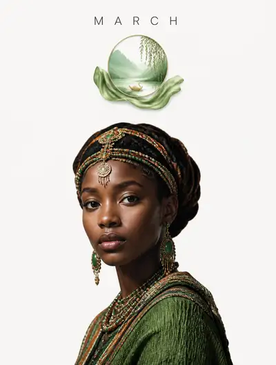Minimalist multicultural portrait series for a monthly calendar