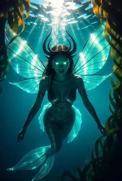 Submerged biomechanical siren in fiber-optic kelp