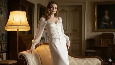 Retrato de moda ultrarrealista em uma chaise longue vintage