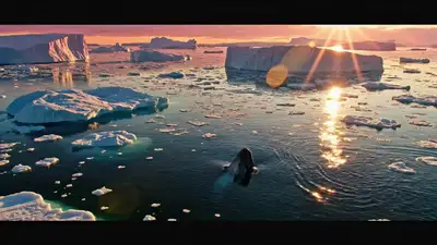 Whale Breaching in Arctic Waters