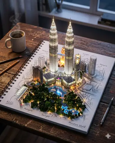 Petronas Twin Towers Miniature Diorama