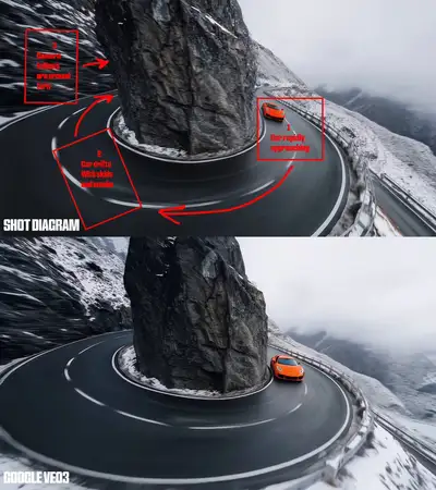 High-Intensity Car Chase with Dynamic Camera Motions