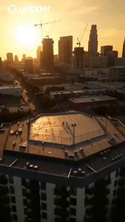 Cinematic Fight Scene: Man vs. Polar Bear on Rooftop