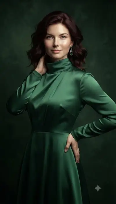 Elegant Emerald Portrait Prompt