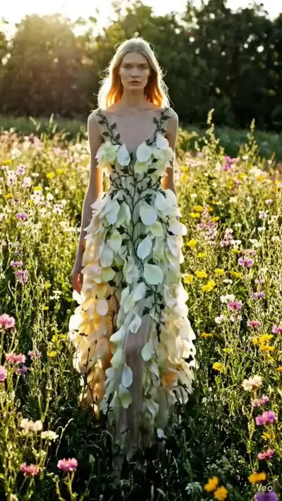 Spring Flower Dress Fashion Editorial