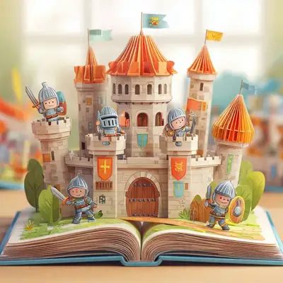 3D pop-up book medieval castle