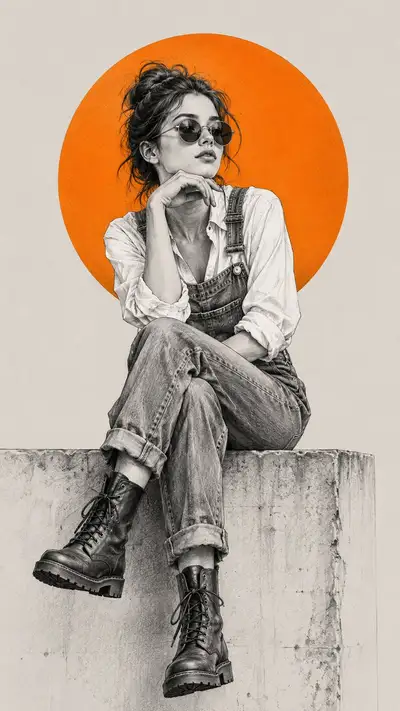 Editorial Monochrome Sketch Portrait Prompt