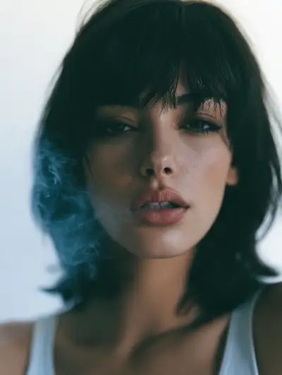 Retrato de Fumaça Azul Pálida