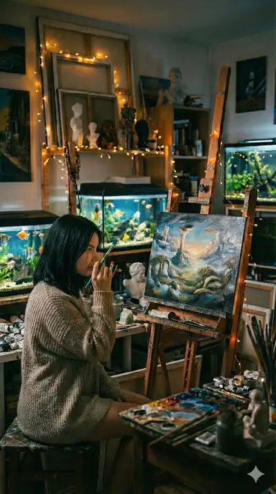 Cozy Artist Studio Scene