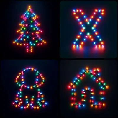 Minimalist Christmas Light Shape Prompt