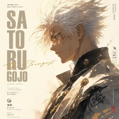Minimalist anime side-profile poster with editorial typography