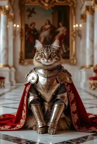Renaissance Royal Cat Portrait