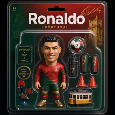 Collectible soccer player blister pack toy design