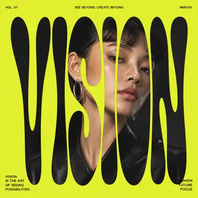 Distorted typography fashion editorial poster template