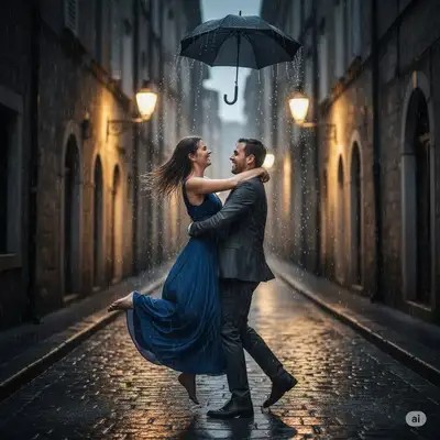 Romantic Dance in the Rain