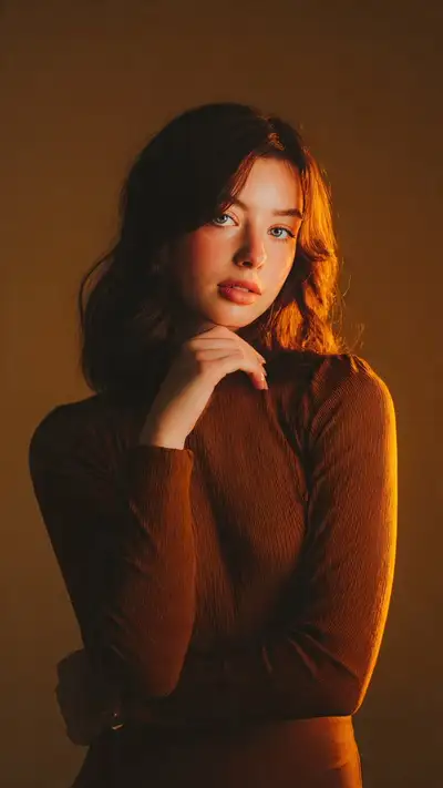 Warm Cinematic Amber Portrait