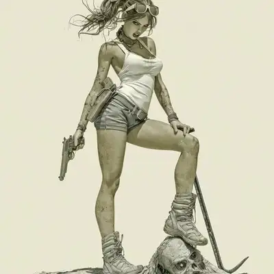 Fierce Female Survivor 3D Character Concept