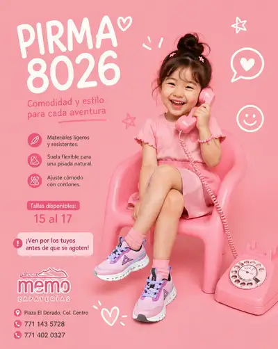 Kids sneaker promotional flyer for a shoe store campaign