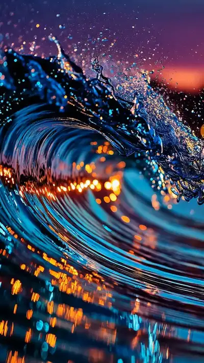 Slow Motion Waves Video Prompt
