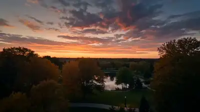 Golden-hour park walk lifestyle advertisement video