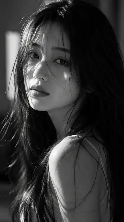 Cinematic B&W Fine-Art Beauty Portrait