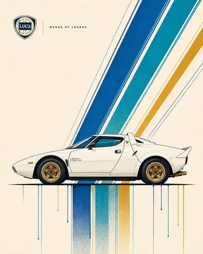 Ultra-Clean Swiss Modernist Automotive Poster