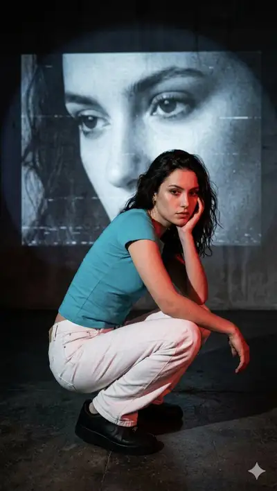 Cinematic Indie-Sleaze Portrait with Projection