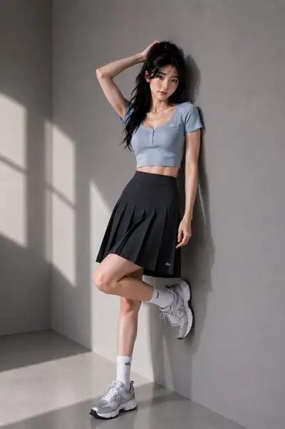 Fashion Editorial Portrait in Studio With Athleisure Outfit