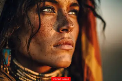 Lakota Sioux Portrait in Golden Hour