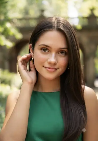 Elegant Portrait in Vibrant Green