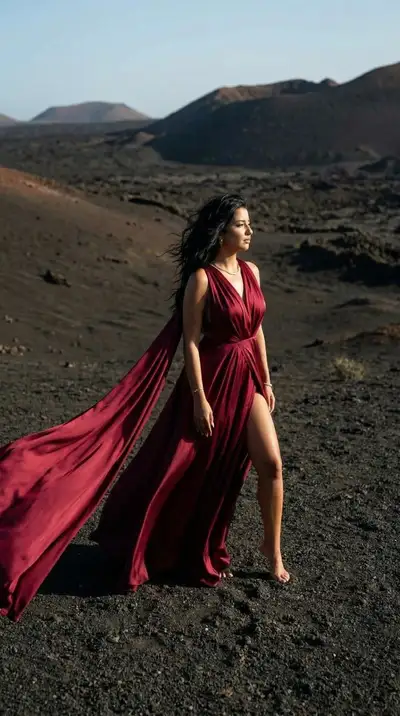 Lanzarote Volcanic Editorial Fashion Prompt